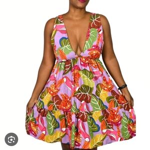 House of Harlow 1960 Multicolor Tropical Print Dress XS